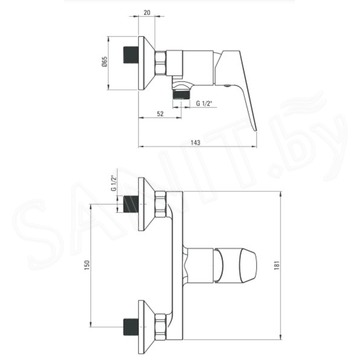 Смеситель для душа Deante Chaber BGC 040M