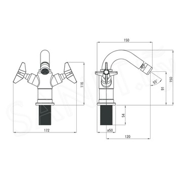 Смеситель для биде Deante Temisto BQT 031D