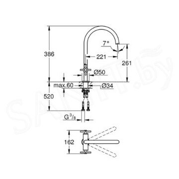 Смеситель для кухонной мойки Grohe Atrio New 30362000 / 30362DC0