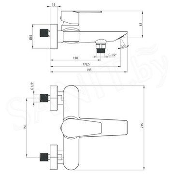 Смеситель для ванны Deante Agava BQG 010M