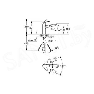Смеситель для кухонной мойки Grohe Eurodisc Cosmopolitan 32257002