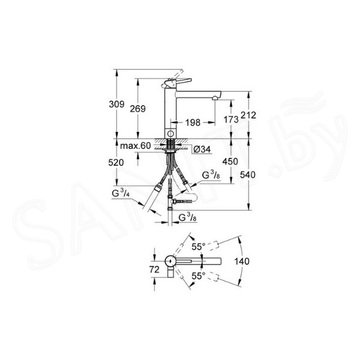 Смеситель для кухонной мойки Grohe Concetto 31209001 с запорным вентилем