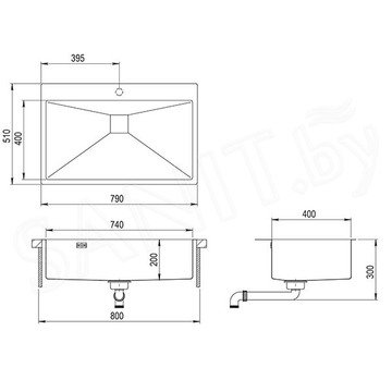 Кухонная мойка AquaSanita Steel Air 100 M-T graphite
