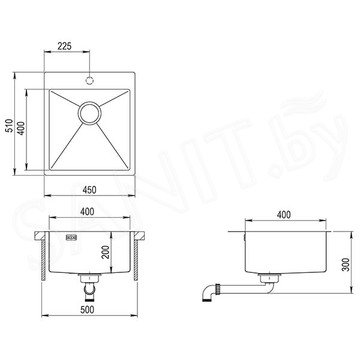 Кухонная мойка AquaSanita Steel Air 100 X-T graphite