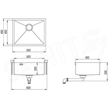 Кухонная мойка AquaSanita Steel Der 100 L-C copper