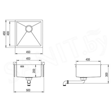 Кухонная мойка AquaSanita Steel Der 100 X-T graphite