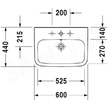 Умывальник Duravit DuraStyle 600 2319600000