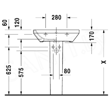 Умывальник Duravit DuraStyle 600 2319600000