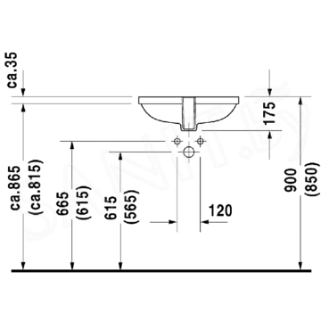 Умывальник Duravit D-Code 495 0338490000 / 560 0338560000