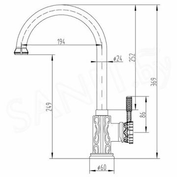 Смеситель для кухонной мойки ZorG Antic A 106K-BR / A 106K-SL