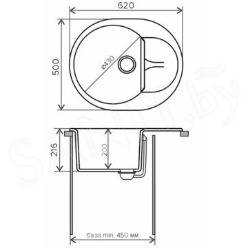 Кухонная мойка Polygran Atol-620