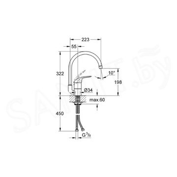 Смеситель для кухонной мойки Grohe Euroeco Special 32786000
