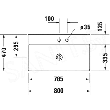 Умывальник Duravit DuraSquare 2353800070