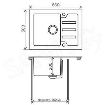 Кухонная мойка Tolero Ceramic Glass TG-660 W