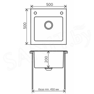 Кухонная мойка Tolero Ceramic Glass TG-500 B