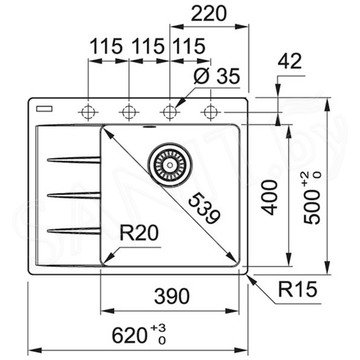 Кухонная мойка Franke CNG 611/211-62 TL