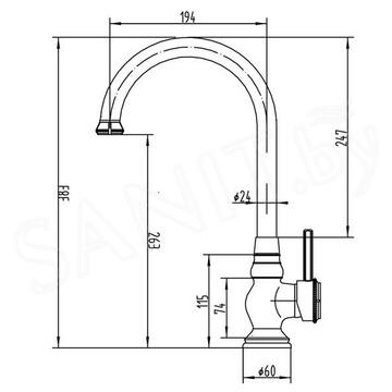 Смеситель для кухонной мойки ZorG Antic A 202K-BR