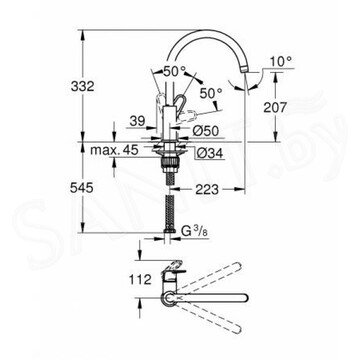 Смеситель для кухонной мойки Grohe BauFlow 31538001