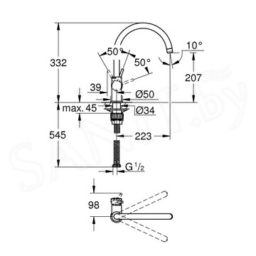 Смеситель для кухонной мойки Grohe BauClassic 31234001
