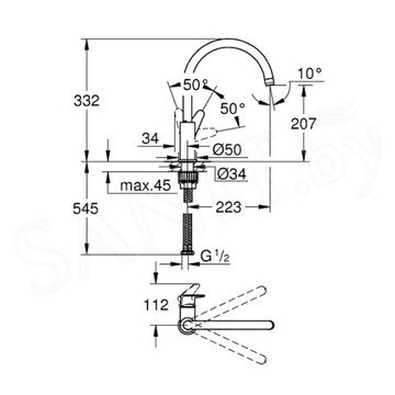 Смеситель для кухонной мойки Grohe BauCurve 31231001