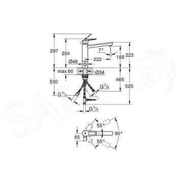 Смеситель для кухонной мойки Grohe BauLoop 31713000 с запорным вентилем