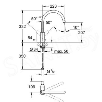 Смеситель для кухонной мойки Grohe BauCurve 31231000