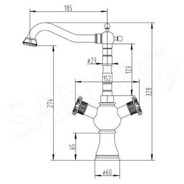 Смеситель для кухонной мойки ZorG Antic A 3004K-BR