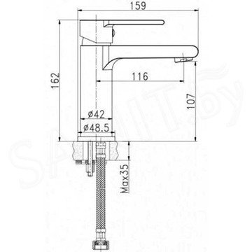 Смеситель для умывальника Cersanit Brasco S951-227 с донным клапаном