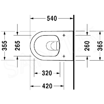 Подвесной унитаз Duravit Rimless Darling New 2557090000