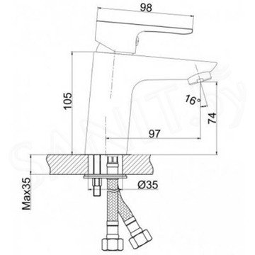 Смеситель для умывальника Cersanit Cersania S951-232 с донным клапаном