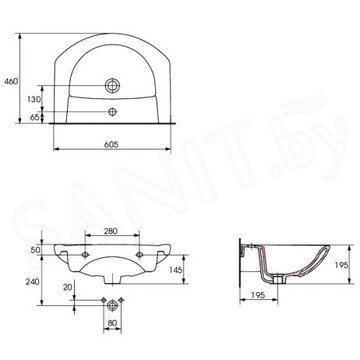 Умывальник Cersanit Libra 60
