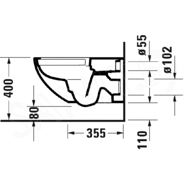 Подвесной унитаз Duravit Rimless Architec 45720900A1