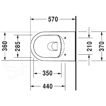 Подвесной унитаз Duravit Rimless ME by Starck 45290900A11 WonderGliss