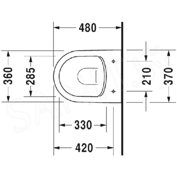 Подвесной унитаз Duravit Rimless ME by Starck 45300900A1