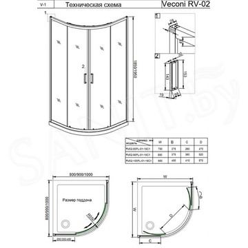 Душевой уголок Veconi RV-02 pear