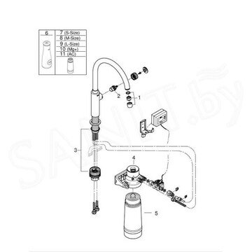Смеситель для кухонной мойки Grohe Blue Pure Mono 30388000 на одну воду в комплекте с фильтром