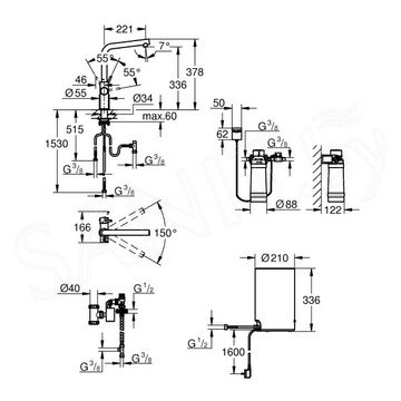 Смеситель для кухонной мойки Grohe Red Duo 30327001 / 30327DC1 в комплекте с бойлером