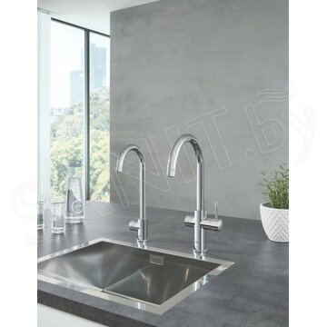 Смеситель для кухонной мойки Grohe Red Mono 30080001 в комплекте с бойлером
