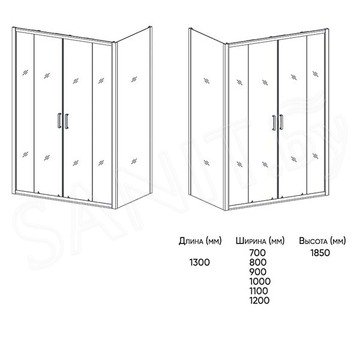 Душевой уголок Veconi RV-045 130 pear