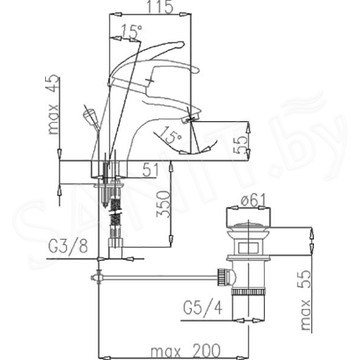 Смеситель для умывальника Armatura Piryt 442-845-00