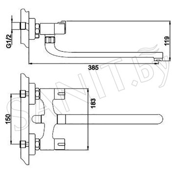 Смеситель для ванны Gappo Stella G2249