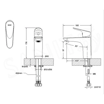 Смеситель для умывальника Bravat Drop F14898C-RUS