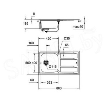 Кухонная мойка Grohe K400 31566SD0 + смеситель Grohe Concetto 32663001