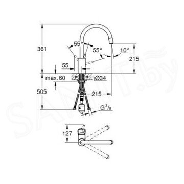 Кухонная мойка Grohe K400 31566SD0 + смеситель Grohe Concetto 32663001