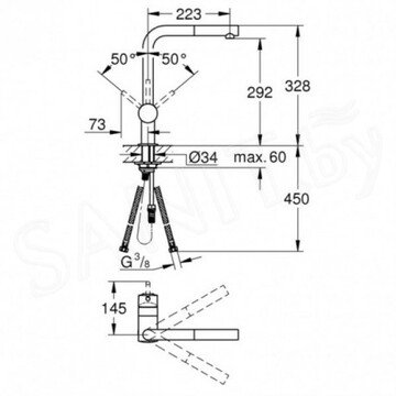 Кухонная мойка Grohe K500 31573SD0 + смеситель Grohe Minta 32168000