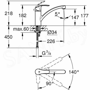 Кухонная мойка Grohe K200 31552SD1 + смеситель Grohe Eurosmart 33281003