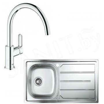 Кухонная мойка Grohe K200 31552SD0 + смеситель Grohe BauEdge 31367000