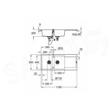 Кухонная мойка Grohe K500 31647AP0 / 31647AT0