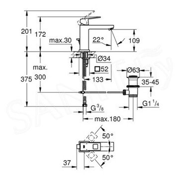 Смеситель для умывальника Grohe Eurocube 23445000