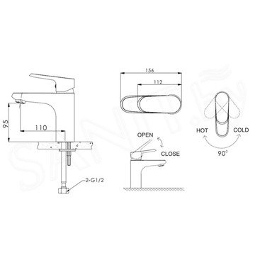 Смеситель для умывальника Bravat PURE F1105161C